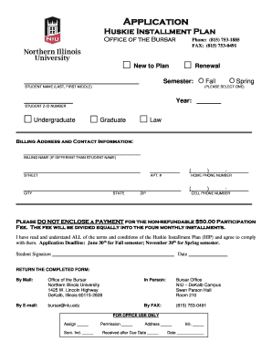 Huskie Installment Plan Application