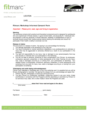 Fitmarc Workshop Informed Consent Form