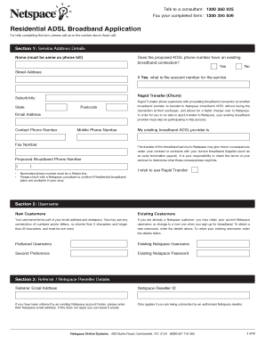 Residential ADSL Broadband Application