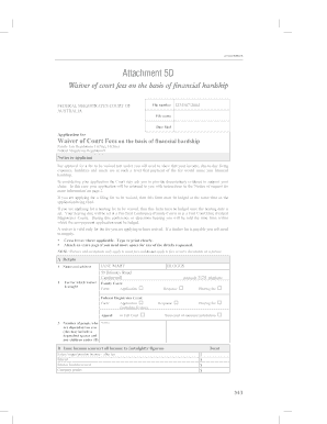 Waiver of Court Fees on Financial Hardship