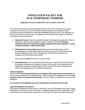 H1-B Temporary Worker Visa Application Packet