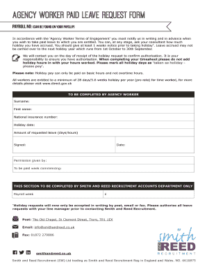 Agency Worker Paid Leave Request Form
