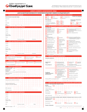 Client Questionnaire for Credit Limit Increase