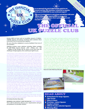 UK Puzzle Club Order Form