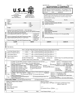USA Quotation and Contract Form