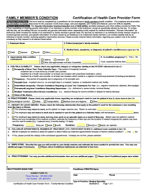 Certification of Health Care Provider Form