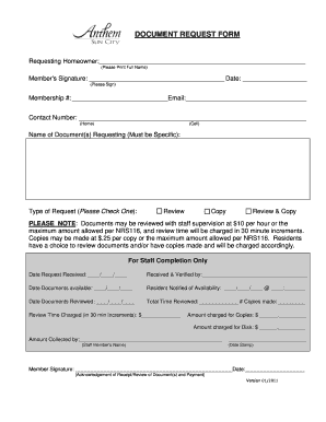 Document Request Form