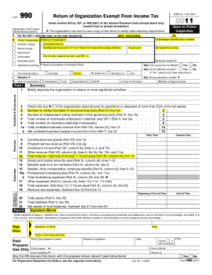 Form 990 Return of Organization Exempt From Income Tax