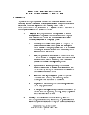Speech or language impairment means a communication disorder, such as