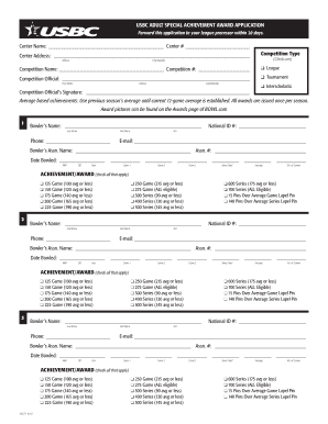 USBC Adult Special Achievement Award Application