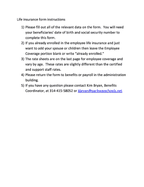 Reliance Standard Life Insurance Enrollment Form