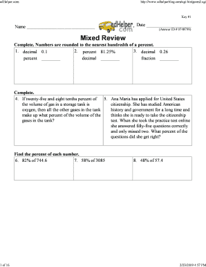 Math Worksheet Mixed Review