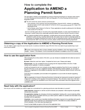 Application to Amend a Planning Permit