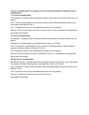 State Tax Withholding Form for Nonresident Aliens