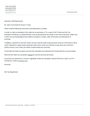 Texas Sales and Use Tax Exemption Certificate