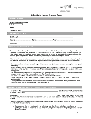 Client/Interviewee Consent Form