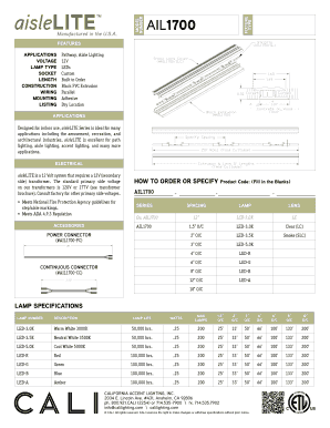 AisleLite LED Lighting Order Form