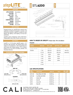 StepLITE STL6200 Order Form