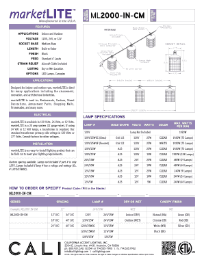 marketLITE ML2000-IN-CM Order Form