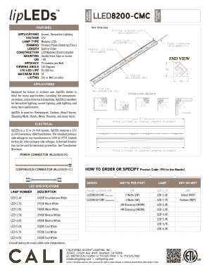 LED Lighting Product Specification Sheet