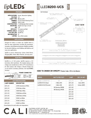 LED Lighting Product Specification Form