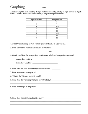 Baby Weight Growth Graphing Worksheet