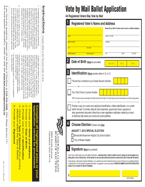 Ohio Vote by Mail Ballot Application