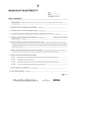 Basics of Electricity Workbook
