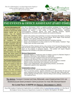 City of Birmingham Employment Application