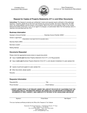 Request for Copies of Property Statements (571-L)