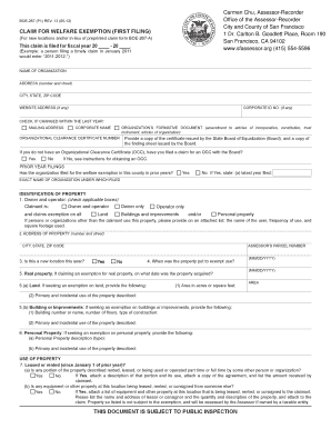 California Welfare Exemption Claim Form