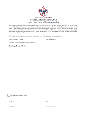 Letter of recommendation sample - Eagle Scout Reference Request - Sample Letter - Greater Alabama - 1bsa