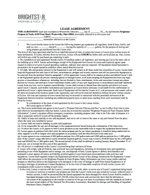 Ohio Propane Equipment Lease Agreement
