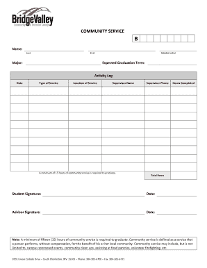 Community Service Graduation Form