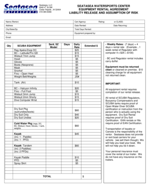 Seatasea Equipment Rental Agreement