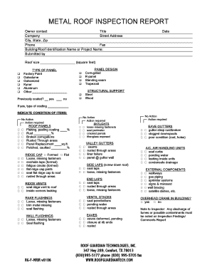 Metal Roof Inspection Report