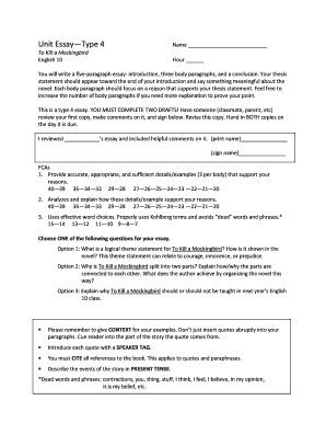 To Kill a Mockingbird Essay Assignment