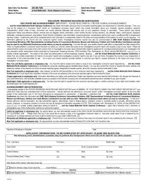 Background Investigation Disclosure and Authorization