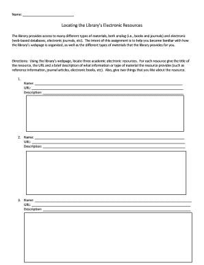 Library Electronic Resources Assignment