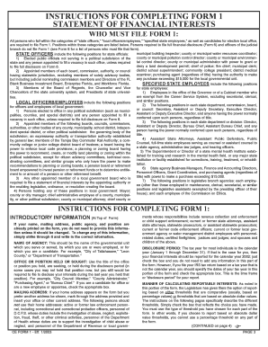 Florida Statement of Financial Interests Form 1