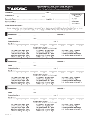 USBC Adult Special Achievement Award Application
