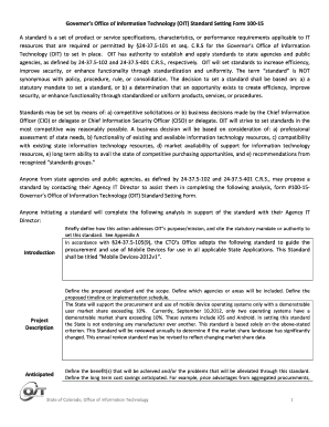 Colorado Mobile Device Standard Form 100-15