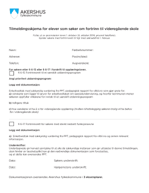 Norwegian High School Priority Application Form