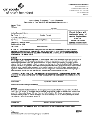 Girl Scouts Medical Authorization Form