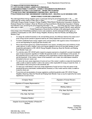 Home Energy Supplier Agreement