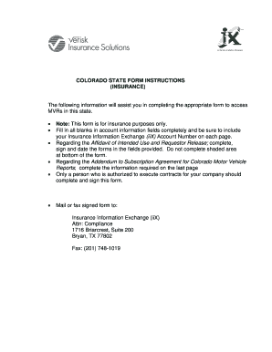 Colorado Insurance Motor Vehicle Record Request Form