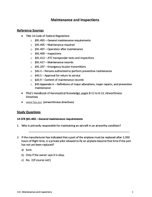 Aircraft Maintenance and Inspections Study Guide