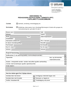 Norwegian PPT Referral Form