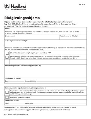 Norwegian Student Counseling Form