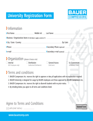 University Registration Form